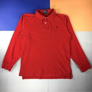 Polo by Ralph Lauren Long Sleeve Polo Red Kids Youth Boys 16 18